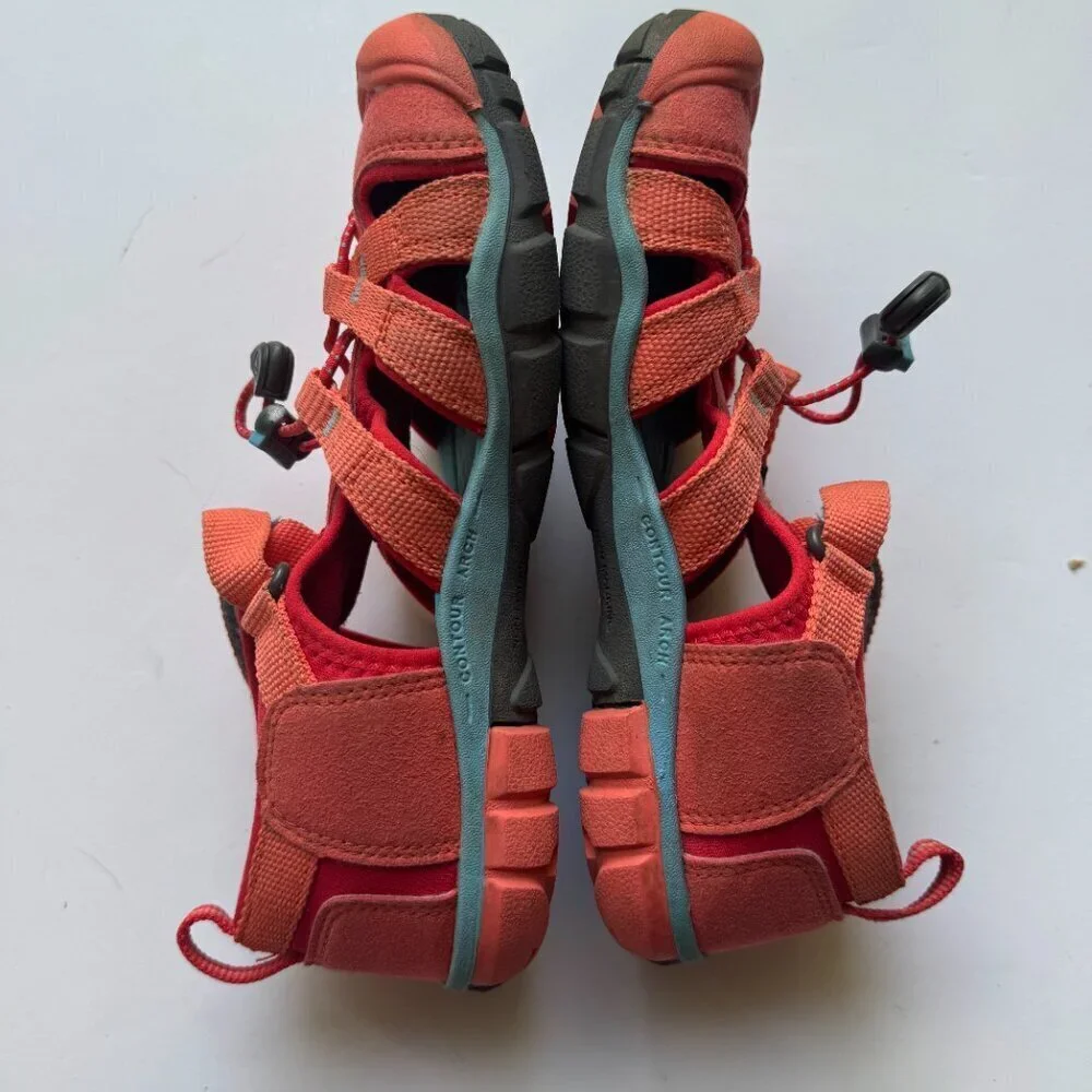 KEEN Sandals Kids Size 3 Racing Red/Orange Seacamp II CNX-C 1022989 CD-D 010819